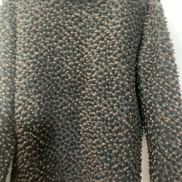 Private Circle Crewneck Pebbles Chocolate Saphire with Blue Sparkle Top. Size L - Picture 9 of 10